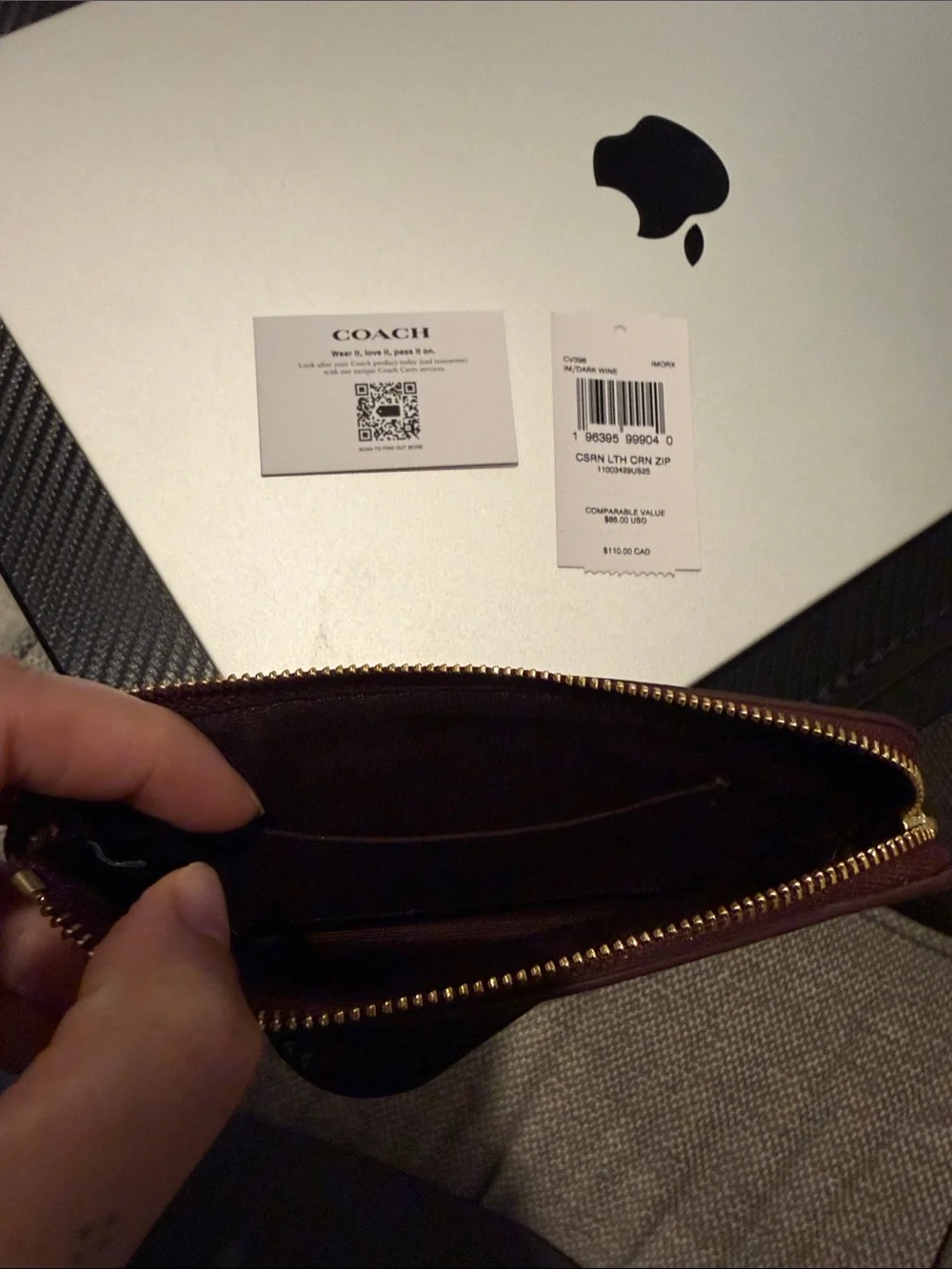 NEW! Coach Small Wristlet in Deep Wine